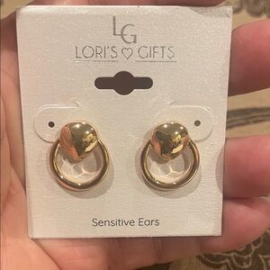 Gold Heart Hoop Earrings